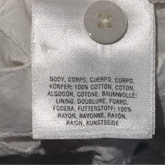 NWT Anthropologie Maeve White Geo Eyelet Tunic Dress Sz. L - Picture 9 of 10